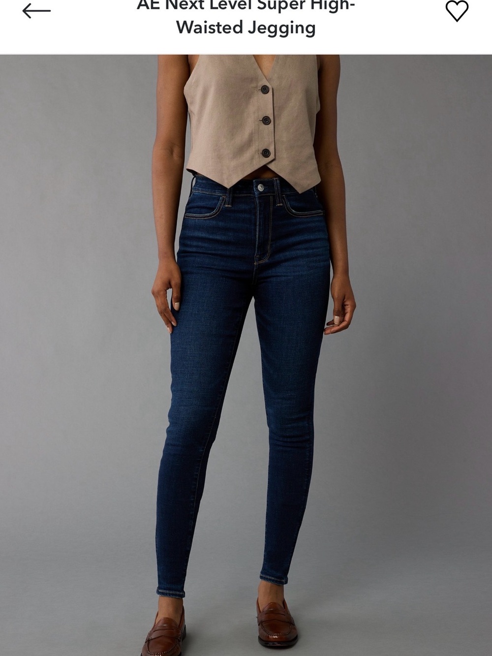 American Eagle Next Level Super High Waisted Dark Blue Jeggings
